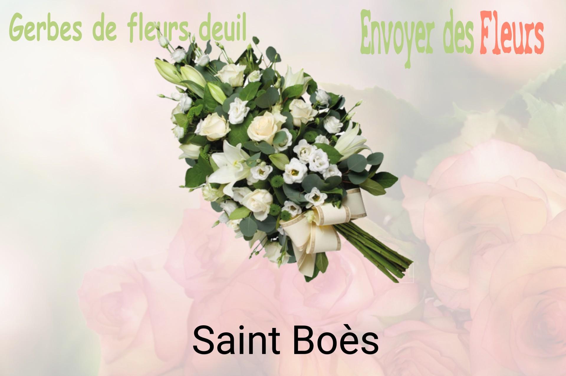 Gerbe de fleurs de deuil livrée à Saint-Boès